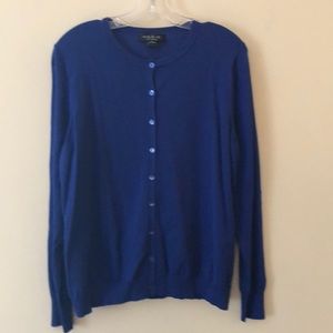 Medium blue cotton cardigan